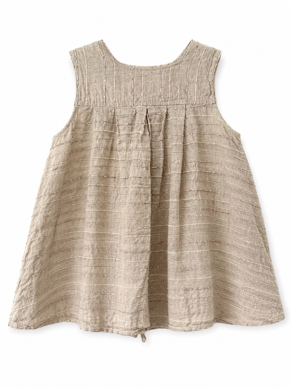 La Bottega di Brunella Linen Sleeveless Dress Girls Size 2T Beige Made in Italy